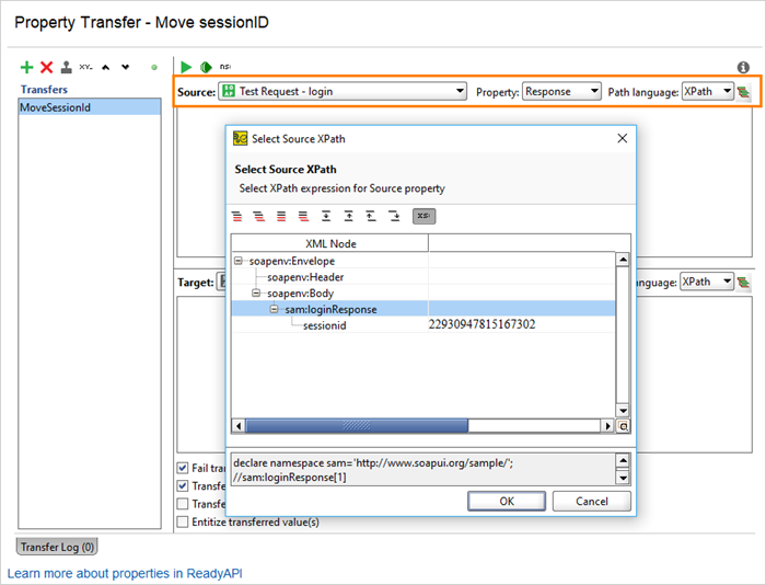 Property Transfer source setup