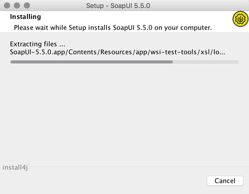 Installing SoapUI on macOS: Extracting files