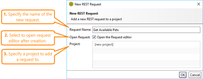 The New REST Request dialog