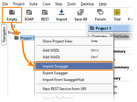 REST testing: Adding Swagger definition