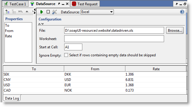 Excel DataSource Log