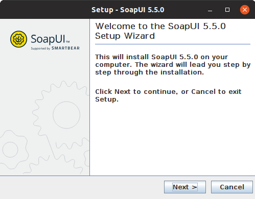 Installing SoapUI on Linux: Welcome to Setup Wizard