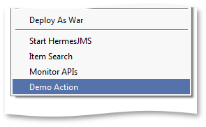 Demo Action menu item