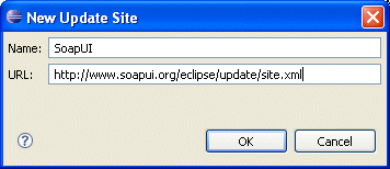 entering the SoapUI update site in eclipse