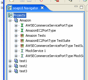 the SoapUI navigator in eclipse