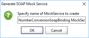 The Generate SOAP Mock Service dialog